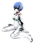  artist_request ayanami_rei blue_hair bodysuit neon_genesis_evangelion pale_skin plugsuit red_eyes short_hair solo white_bodysuit 