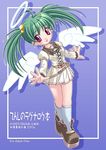  angel angel_wings dress game_master green_hair halo hyper_brand ishihara_masumi laughing memeko ragnarok_online solo wings 