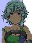  akito_(owata11) blue_hair breasts cleavage large_breasts lowres seolla_schweizer solo super_robot_wars 