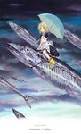  fish flying_fish highres maid original solo takano_otohiko umbrella 