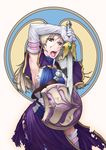  armor blonde_hair blood blue_eyes blush boots breasts elbow_gloves gloves large_breasts lips long_hair misonou_hirokichi open_mouth shield skirt solo sophitia_alexandra soulcalibur sword thigh_boots thighhighs torn_clothes weapon 