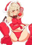  christmas erect_nipples flandre_scarlet imizu pantsu thighhighs touhou 