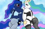  duo female feral friendship_is_magic legwear lingerie my_little_pony panties paul_lucas pinup pose princess princess_celestia_(mlp) princess_luna_(mlp) royalty stockings suggestive underwear 