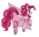  blue_eyes butt cutie_mark equine female feral friendship_is_magic hair horse looking_at_viewer looking_back mammal my_little_pony pink_hair pinkie_pie_(mlp) pony simple_background smile solo sssonic2 