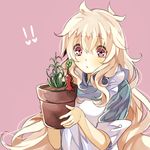  bad_id bad_pixiv_id blonde_hair crossover kagerou_project kozakura_marry leaf long_hair mitsu_yomogi pikmin_(creature) pikmin_(series) pink_eyes plant potted_plant solo very_long_hair waving 