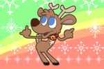  abstract_background ambiguous_gender animated antlers bell blue_eyes cervine christmas collar cute dancing festive girly hip_shake holidays hooves horn mammal middle_finger rainbow reindeer shmorky sketchamagowza snowflakes 