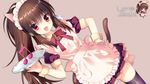  sakura_neko tagme thighhighs waitress wallpaper 