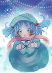  :o blue_eyes blue_hair blush hair_bobbles hair_ornament hat kawashiro_nitori key open_mouth scarf short_hair skirt solo touhou two_side_up yutsuka_(amyucca) 