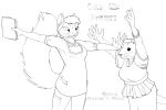  2015 5_fingers amethyst_du_sciur angry annoyed anthro beady_eyes belt big_breasts biped black_and_white breast_size_difference breasts bullying cleavage clothed clothing cybercorn_entropic dress duo english_text eyebrows eyelashes female folder frown fully_clothed hair hand_on_head handpaw holding_object huge_breasts humanoid_hands jewelry long_tail looking_at_another mammal medium_breasts monochrome necklace nutria_(rodent) one_eye_closed pants pawpads paws puffy_tail pushing raised_arm reaching rodent shirt short_dress short_hair short_sleeves simple_background size_difference snout squirrel standing text traditional_media_(artwork) whiskers white_background 