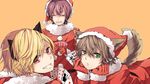  2boys 96neko androgynous animal_ears asasumiboochan brown_hair card cat_ears christmas dog_ears green_eyes highres multiple_boys niconico playing_card red_eyes red_hair short_hair tail 