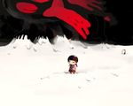  braid brown_hair chibi creature madotsuki mousariababa standing twin_braids twintails uboa yume_nikki 