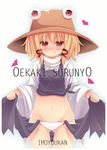  :q blonde_hair blush cover cover_page doujin_cover full-face_blush gamuo groin hair_ornament hair_ribbon hat heart heart-shaped_pupils moriya_suwako navel panties ribbon short_hair skindentation skirt skirt_lift solo string_panties symbol-shaped_pupils tongue tongue_out touhou underwear white_panties 