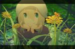  bad_id bad_pixiv_id bee blonde_hair blue_eyes blurry bug depth_of_field flower grass hand_on_own_chin hat insect long_sleeves maribel_hearn solo tokoroten_(hmmuk) touhou tree trojan_green_asteroid 