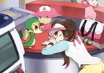  audino joy_(pokemon) mei_(pokemon) nintendo pokemon pokemon_(game) pokemon_center snivy 