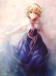  absurdres alice_margatroid blonde_hair blue_eyes boots capelet curly_hair dress hairband highres ikamagu sash short_hair smile solo touhou 