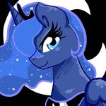  blue_fur blue_hair determined equine female feral friendship_is_magic fur grin hair horn horse long_hair looking_at_viewer mammal moon my_little_pony pony princess princess_luna_(mlp) royalty smile solo tentadanglies tiara winged_unicorn wings 