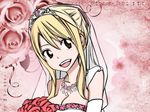  1024x600 bikini blush bouquet bride dress fairy_tail flower gloves lucy_heartfilia swimsuit tiara wallpaper wedding wedding_dress white_clothes 