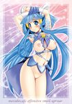  aoki_reika bad_id bad_pixiv_id blue blue_eyes blue_hair blush bottomless breasts choker cure_beauty itachou large_breasts long_hair looking_at_viewer magical_girl navel nipples precure smile_precure! solo 