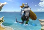 anthro aquatic ayndrew beach biceps blue_skin bodybuilder bulge cetacean cliffs clothed clothing fins fish half-dressed invalid_tag male marine muscles navel nipples orca pants pecs pose quads reflection scales sea seaside shark shiny solo splash standing surfboard surfing swimsuit tailfins thighs tight_clothing topless walking water wave waves wet white_skin yellow_eyes 