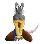  cleavage clothed clothing female hair kneeling mammal morose_ambrose pirate plain_background pose purple_eyes rat rate rodent solo white_background white_hair 