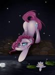  bent_over blue_eyes cutie_mark equine female feral friendship_is_magic fur hair horse mammal my_little_pony night ouyrof pink_fur pink_hair pinkamena_(mlp) pinkie_pie_(mlp) pony solo tears 
