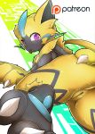  1girl breasts creatures_(company) furry game_freak kicktyan nintendo nipples pokemon purple_eyes pussy solo uncensored zeraora 