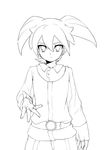  fei_rune fingerless_gloves gloves greyscale inazuma_eleven_(series) inazuma_eleven_go inazuma_eleven_go_chrono_stone lineart looking_at_viewer male_focus monochrome solo tobi_(one) white_background work_in_progress 