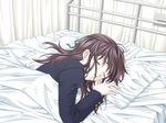  1girl brown_hair crescendo d.o. eyes_closed game_cg nagira_kaho school_uniform sleeping uniform 