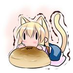  animal_ears blonde_hair blush bread cat_ears cat_tail chibi food hoshizuki_(seigetsu) mizuhashi_parsee puru-see seed short_hair solo tail touhou trembling |_| 