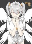  angel_chromosome_xx bottomless multiple_wings neon_genesis_evangelion nyorotta panties seraph shirt smile solo tabris tabris-xx twintails underwear white_hair wings 