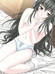  1girl ashihara_kyoko blush breasts crescendo d.o. game_cg long_hair panties socks underwear undressing 