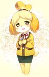  blonde_hair brown_eyes dog dog_girl doubutsu_no_mori furry kito_(sorahate) shizue_(doubutsu_no_mori) solo tail 