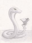  cobra glass mammal nixdafox open_mouth pencil plain_background rat reptile rodent scalie scared size_difference snake traditional_media white_background wine_glass yellow_eyes 