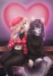  &lt;3 2019 anthro clothed clothing duo eyewear felid feline female female/female fur glasses hair holidays invalid_tag kissing lostgoose mammal open_mouth serval shocked short_tail valentine&#039;s_day water 