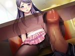  1girl artist_request censored character_request erection feet footjob no_shoes pantyhose penis precum soles solo source_request stocking thighhighs toes under_table 