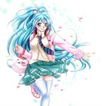  :p aqua_eyes aqua_hair hatsune_miku headphones long_hair necktie ponytail project_diva_(series) project_diva_f ribbon_girl_(module) sha skirt solo thighhighs tongue tongue_out very_long_hair vocaloid 