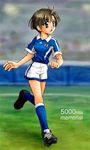  artist_request black_eyes black_hair copyright_request hits lossy-lossless lowres non-web_source short_hair soccer_uniform solo sportswear tomboy 