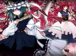  bad_id bad_pixiv_id green_hair hat multiple_girls onozuka_komachi pd-x red_hair ribbon rod_of_remorse scythe shiki_eiki short_hair touhou 