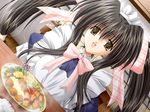  akira_(usausa) black_hair brown_eyes darling dutch_angle food game_cg kitano_miyuki long_hair maid non-web_source open_mouth solo twintails 