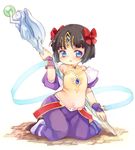  bad_id bad_pixiv_id blue_eyes blush brown_hair child deborah's_daughter dragon_quest dragon_quest_v kito_(sorahate) kneeling short_hair solo staff 