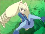  :o akaga_hirotaka big_hair blonde_hair blue_legwear blush drill_hair embarrassed flat_chest green_eyes hair_ribbon long_hair necktie open_mouth panties panties_under_pantyhose pantyhose pleated_skirt ribbon rockman ryuusei_no_rockman school_uniform shirogane_luna shoes sitting skirt solo spread_legs surprised twin_drills twintails underwear upskirt very_long_hair zoom_layer 