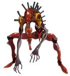  eva_02 evangelion:_2.0_you_can_(not)_advance full_body mecha neon_genesis_evangelion no_humans open_mouth rebuild_of_evangelion sharp_teeth skinny solo squatting teeth transparent_background 