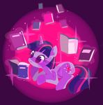  cenyo cutie_mark equine female feral friendship_is_magic fur hair horn horse looking_away looking_left lying magic mammal my_little_pony pink_hair pony purple_fur purple_hair reading short_hair solo sparkles twilight_sparkle_(mlp) two_tone_hair unicorn 