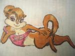  blue_eyes bottomless brittany_and_the_chipettes brittany_miller chipettes chipmunk clothed clothing cub female half-dressed mammal rodent young 
