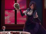  1girl ailyth hanadideru long_hair maid purple_hair skull solo valkyrie_profile valkyrie_profile_covenant_of_the_plume 