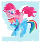  blue_eyes blue_fur blue_hair cenyo cloud clouds cutie_mark equine female feral flying friendship_is_magic fur green_hair hair horse in_air long_hair mammal multi-colored_hair my_little_pony one_eye_closed open_mouth orange_hair outside pegasus pink_eyes pink_fur pink_hair pinkie_pie_(mlp) pony rainbow_dash_(mlp) red_hair riding smile suspended_in_midair wings 
