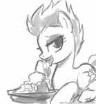  bedroom_eyes black_and_white cutie_mark equine female feral friendship_is_magic horse ice_cream john_joseco licking looking_at_viewer mammal monochrome my_little_pony pegasus pony spitfire_(mlp) tongue tongue_out wings wonderbolts_(mlp) 