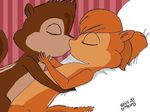  alvin_and_the_chipmunks alvin_seville bed brittany_and_the_chipettes brittany_miller chipettes chipmunk cute eyes_closed kissing 