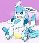  ? bed bedwetting blush diaper eeveelution feral glaceon glachiaicey nintendo peeing pok&#233;mon pok&eacute;mon solo tears teeth tooth urine video_games watersports wet 