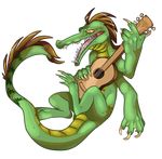  ambiguous_gender claws clompkin feral guitar instrument krawk multi_limb multiple_arms mutant neopets open_mouth plain_background sitting solo transparent_background webbed_fingers webbed_hands 